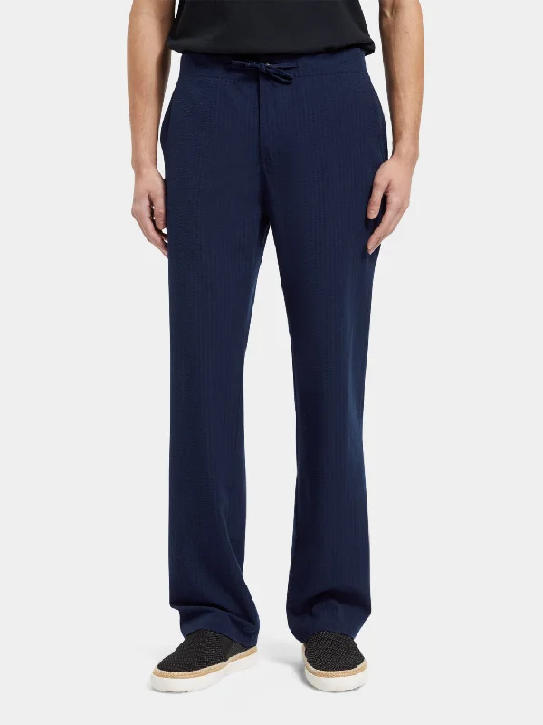 Finch tapered-fit seersucker jogger pants