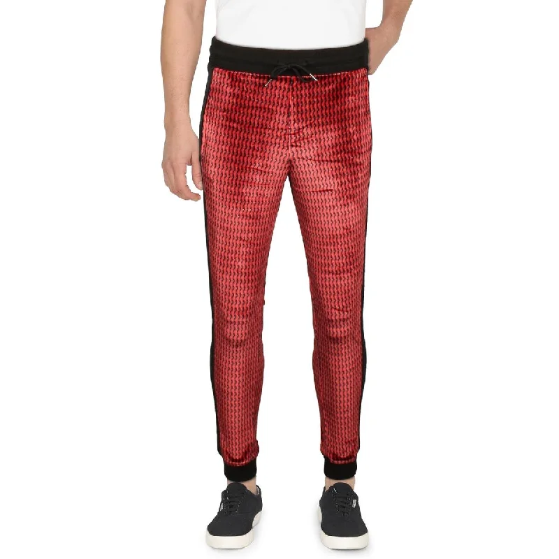 INC Mens Velvet Colorblock Jogger Pants