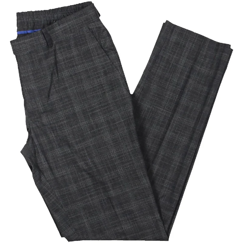 Kenneth Cole Reaction Mens Plaid Flat Front Trouser Pants