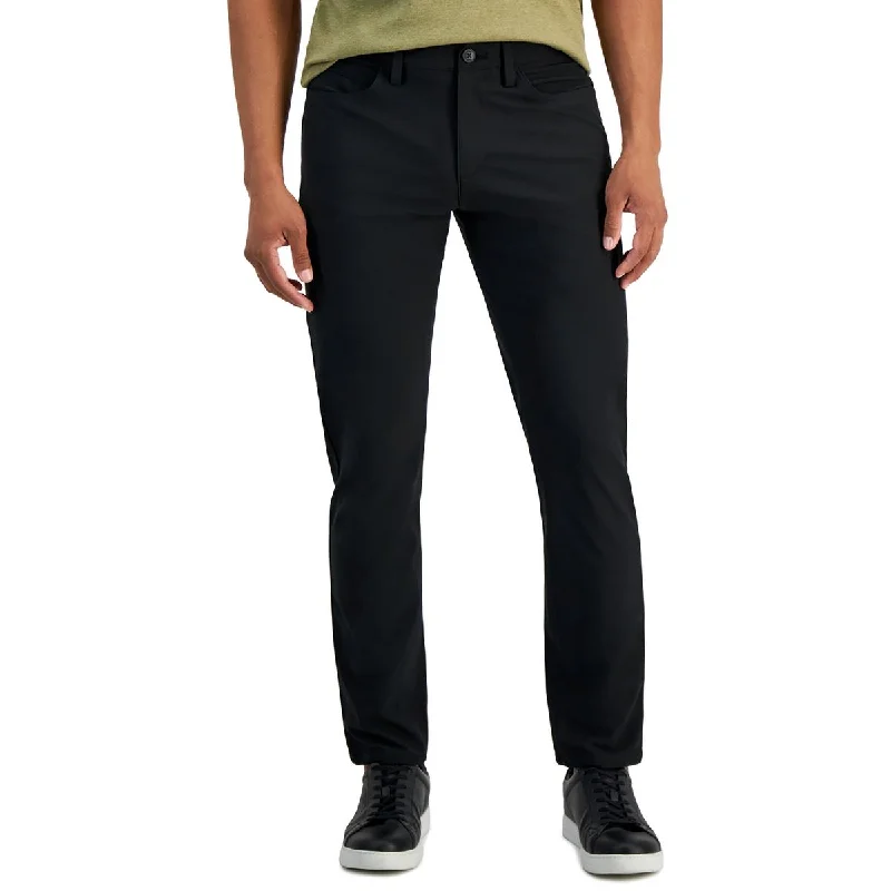 Michael Kors Mens Mid-Rise Solid Straight Leg Pants