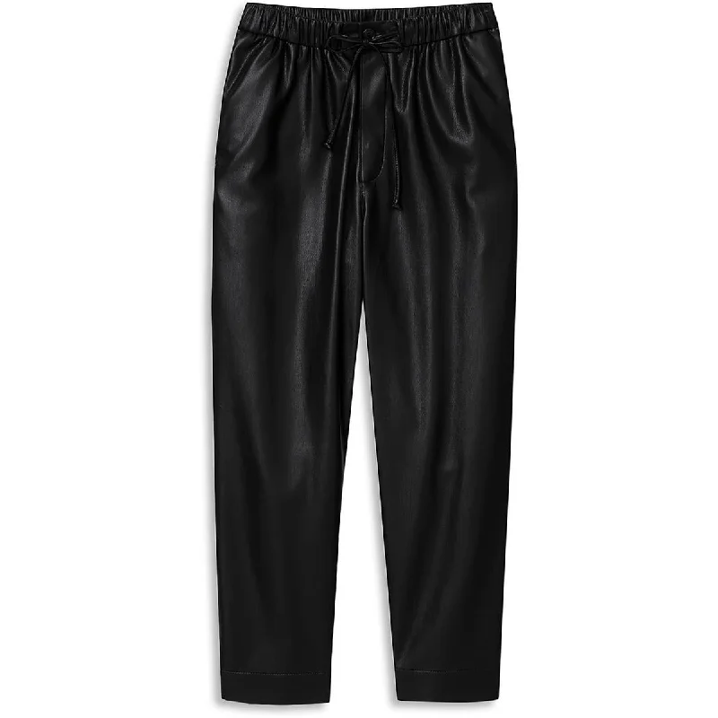 Nanushka Mens Faux Leather High Rise Trouser Pants