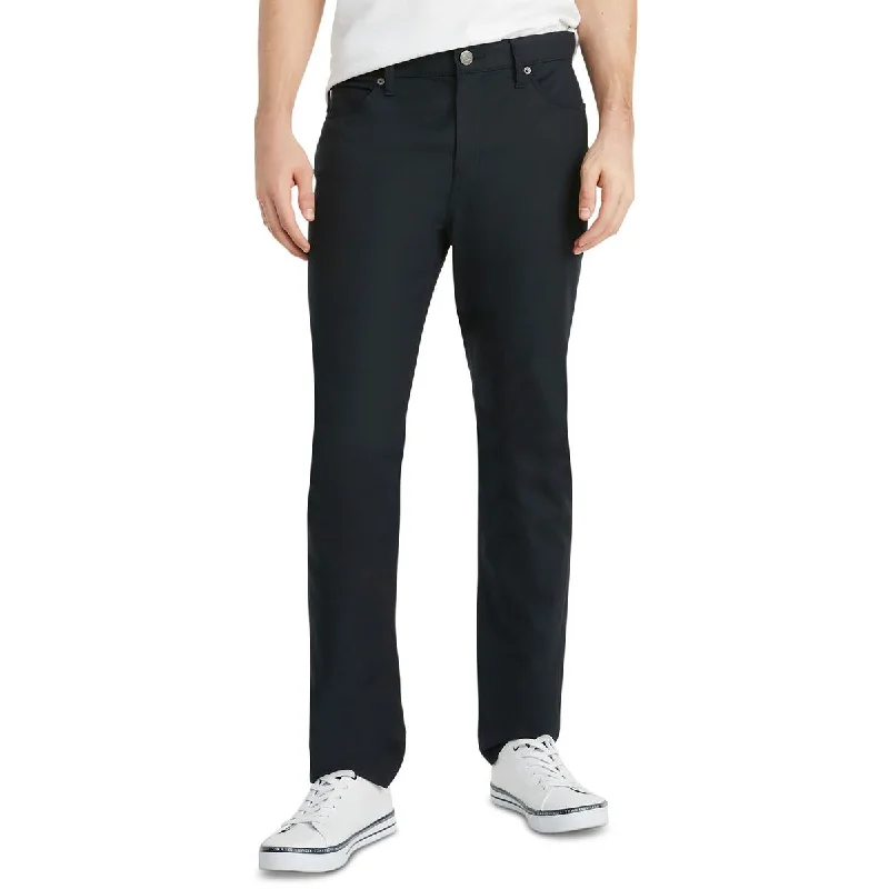 Tommy Hilfiger Mens Mid-Rise Stretch Straight Leg Pants