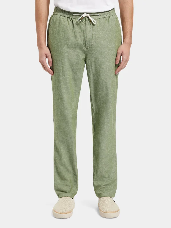 Warren straight-fit twill jogger pants