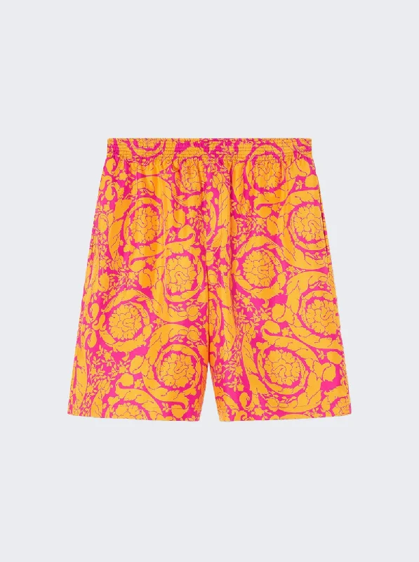 Barocco Silhouette Silk Shorts