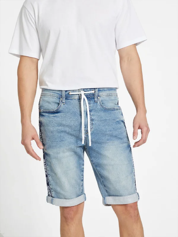 Eco Kyler Logo-Tape Denim Shorts