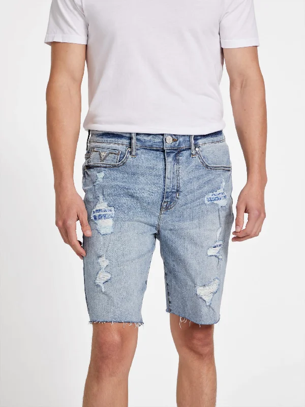 Eco Quade Rip-and-Repair Denim Shorts