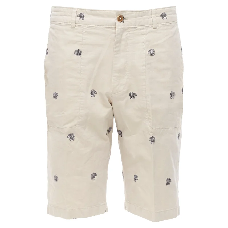 Louis Vuitton Cotton Elephant Embroidery Safari Shorts