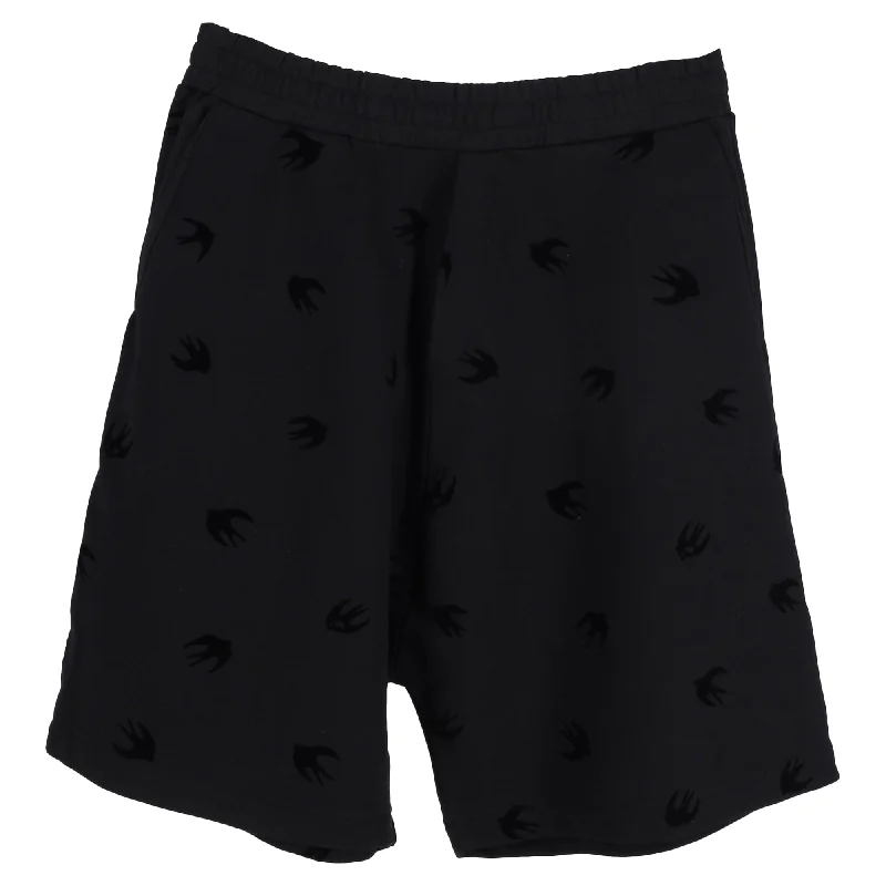 McQ by Alexander McQueen Mini Swallow Dart Shorts in Black Cotton