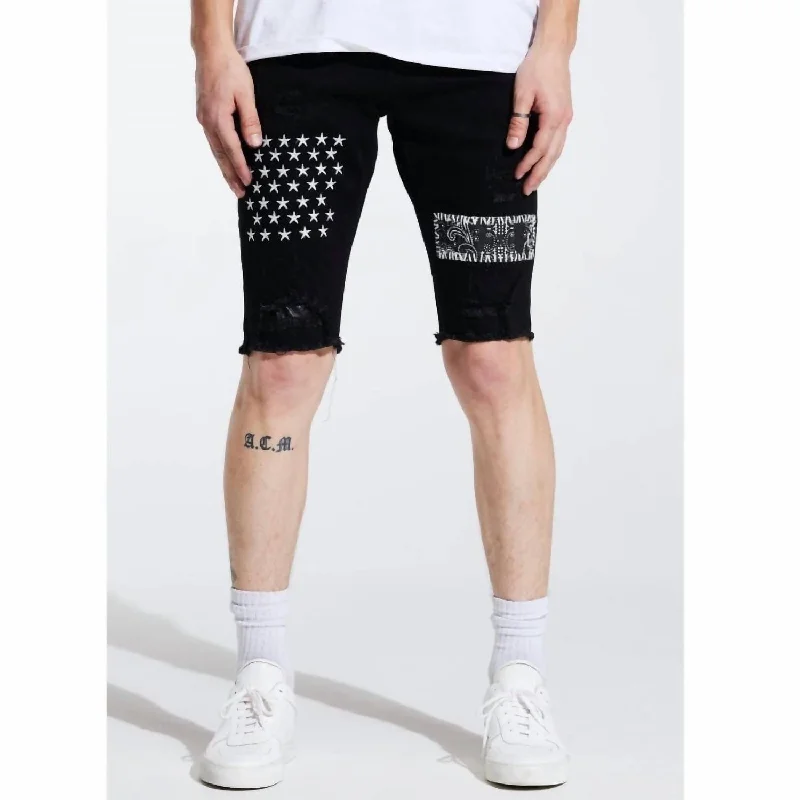 Men's Summit Patchwork Short In Black