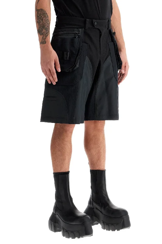 Mugler "bi-Material Cargo Bermuda Shorts