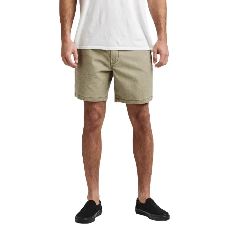 Porter Wash 17" Shorts In Dusty Green